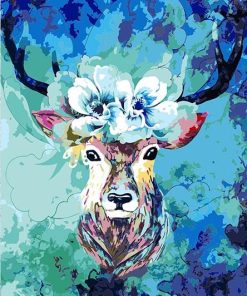 Floral Elks Head Paint By Number