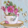 Flowers In Tea Cup Paint By Number