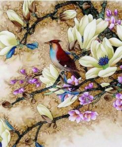 Flowers and Bird Paint By Number