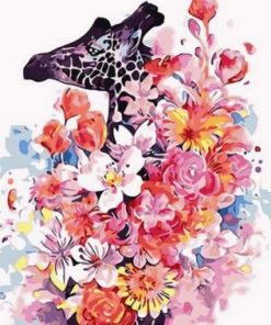 Flowers and Giraffe Paint By Number