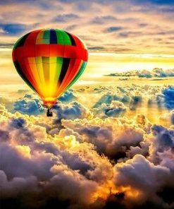 Flying Hot Air Balloon Paint By Number