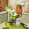 Frog Plays Golf at Toilette Paint By Number