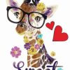 Giraffe With Glasses Paint By Number