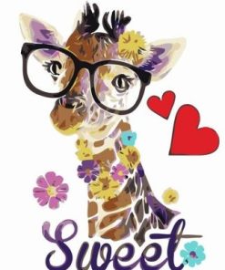 Giraffe With Glasses Paint By Number