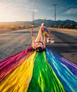 Girl Drawing Rainbow Paint By Number