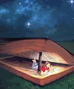 Girl Sleeping In a Magic Book Paint By Number