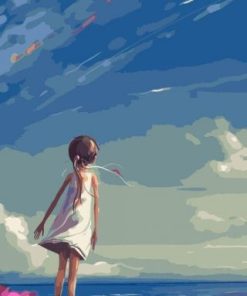 Girl Staring At The Sky Paint By Number