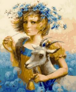 Girl With Goat Paint By Number