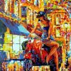 Girl on Scooter Paint By Number