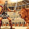 Gladiator and Lion Paint By Number