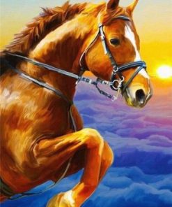 Golden Horse Above Clouds Paint By Number