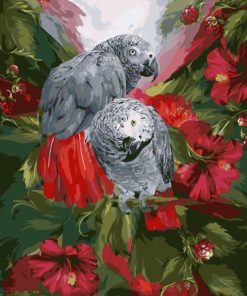 Gray Parrot paint by number