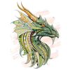 Green Dragon paint by number