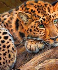 Green Eyes Cheetah paint by number