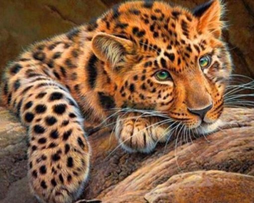 Green Eyes Cheetah paint by number