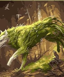 Green Wolf paint by number