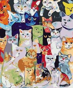 Group of Cats paint by number