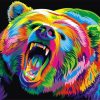 Growling Bear Paint By Number