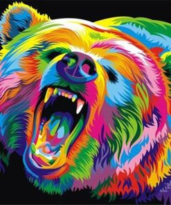 Growling Bear Paint By Number