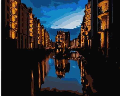 Hamburg In the Darkness paint by number