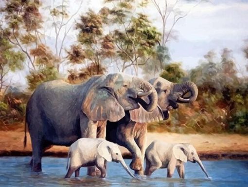 Happy Elephants Paint By Number