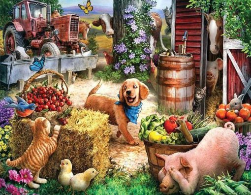 Happy Farm Animals Paint By Number