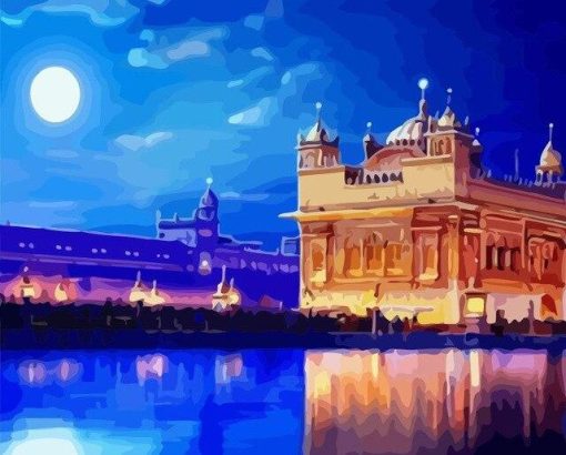 Harmandir Sahib Temple In India paint by number