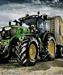 Harvest Tractor paint by number