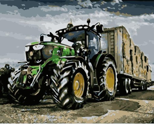 Harvest Tractor paint by number