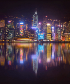 Hong Kong Skyline Lights Paint By Number