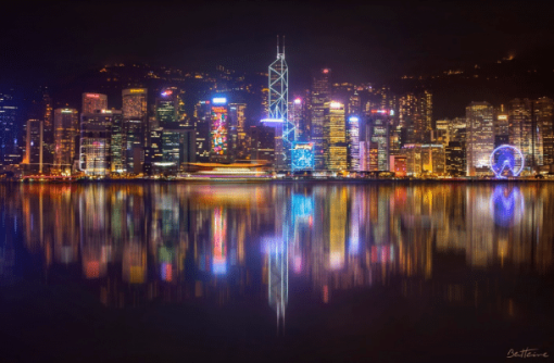 Hong Kong Skyline Lights Paint By Number