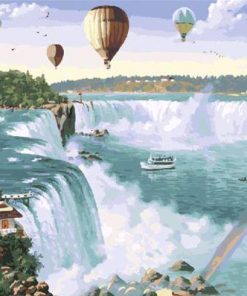 Hot Air Balloon Over Niagara Falls Paint By Number