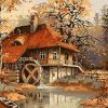 House In Autumn Forest Paint By Number