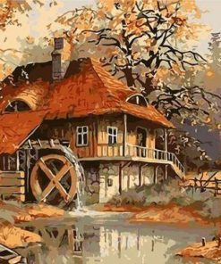 House In Autumn Forest Paint By Number