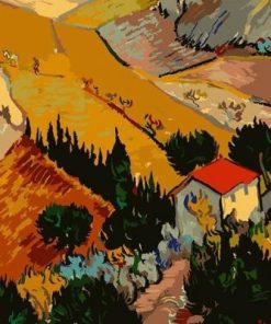 House and Ploughman By Van Gogh Paint By Number