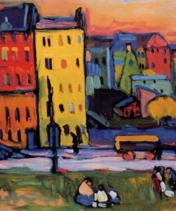 Houses in Munich By Wassily Kandinsky Paint By Number