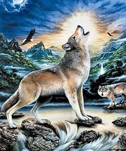 Howling Wolf paint by number