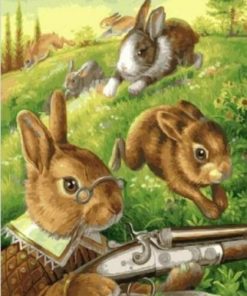 Hunter Rabbits Paint By Number