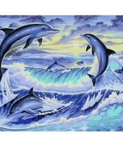 Jumping Dolphins In The Sea Paint By Number