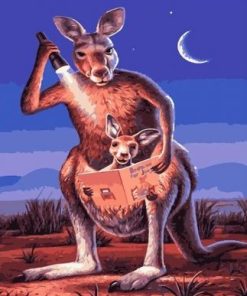 Kangaroo Reading A Book Paint By Number