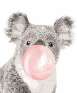 Koala With Bubble Gum Paint By Number