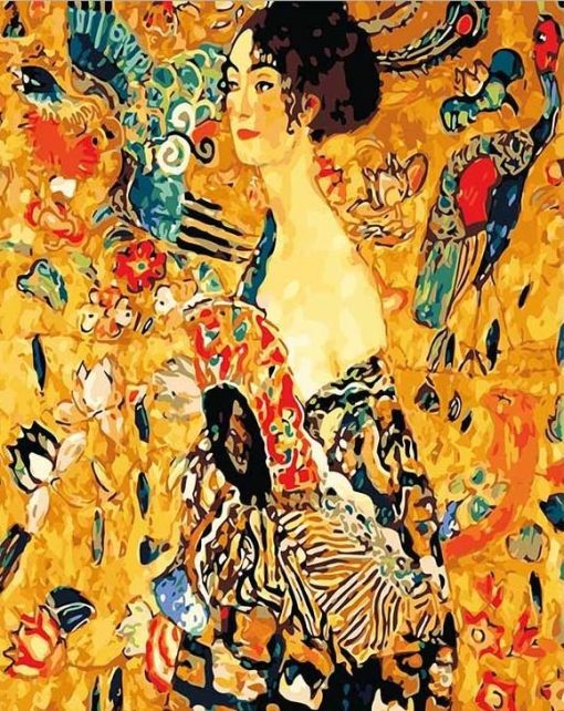 Lady With Fan By Gustav Klimt Paint By Number