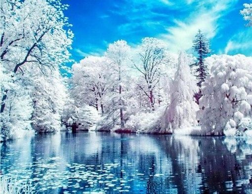 Lake of Frozen Trees Paint By Number