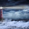 Lighthouse During The Storm Paint By Number