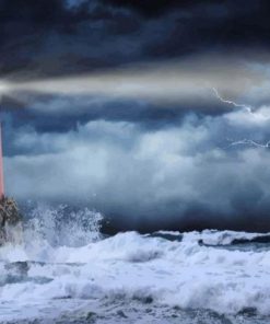 Lighthouse During The Storm Paint By Number