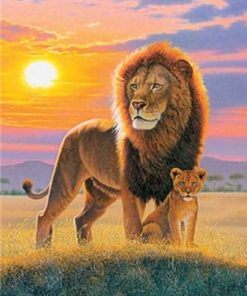 Lion And The Cub Paint By Number