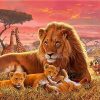 Lion With Cubs Paint By Number