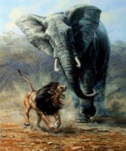 Lion and Elephant Paint By Number