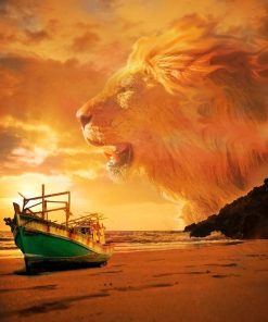 Lion and Ship Paint By Number