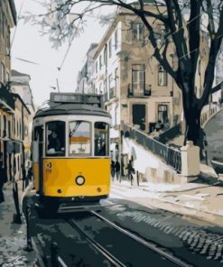 Lisbon Yellow Cable Car Paint By Number